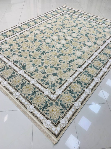 فرش صادراتی1200شانه کاشان تراکم گل برجسته 10رنگ3600صددرصد اکرولیک عقیق mg