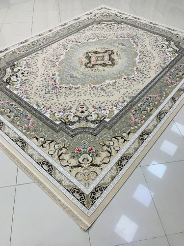 فرش صادراتی1200شانه کاشان تراکم گل برجسته 10رنگ3600صددرصد اکرولیک عقیق mg