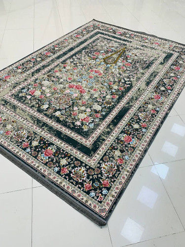 فرش صادراتی1200شانه کاشان تراکم گل برجسته 10رنگ3600صددرصد اکرولیک عقیق mg