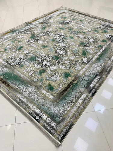 فرش صادراتی1200شانه کاشان تراکم گل برجسته 10رنگ3600صددرصد اکرولیک عقیق mg