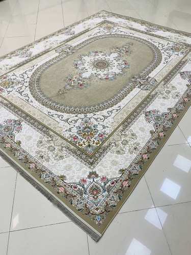فرش صادراتی1200شانه کاشان تراکم گل برجسته 10رنگ3600صددرصد اکرولیک عقیق mg