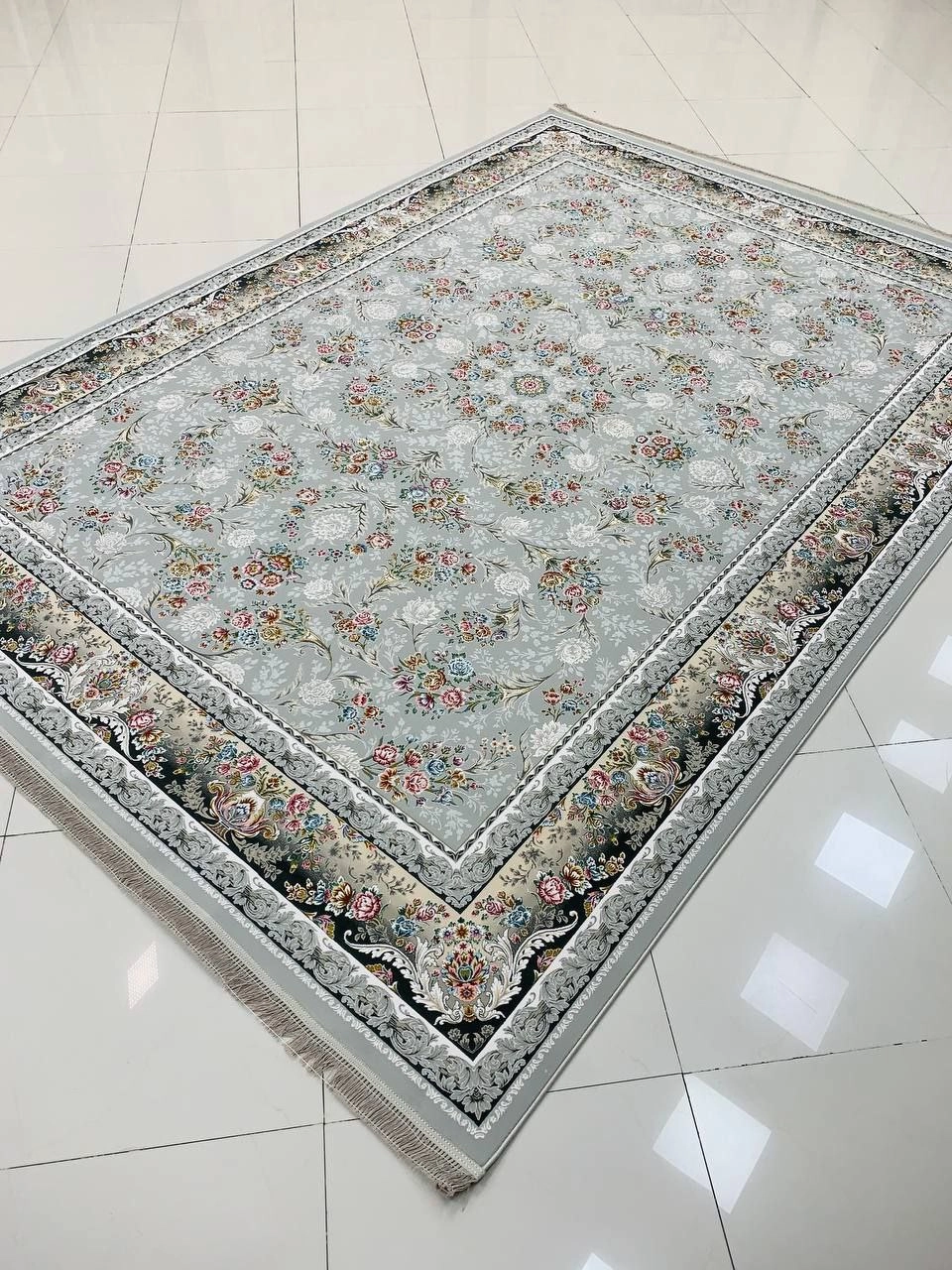 فرش  صادراتی1200شانه کاشان تراکم  گل برجسته 10رنگ3600صددرصد اکرولیک  عقیق mg