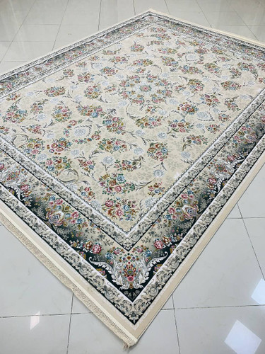 فرش صادراتی1200شانه کاشان تراکم گل برجسته 10رنگ3600صددرصد اکرولیک عقیق mg