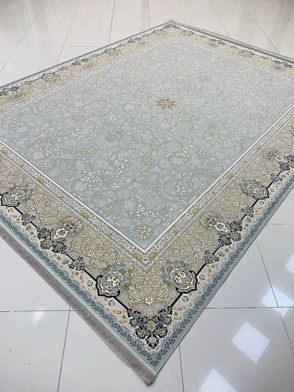 فرش  صادراتی1200شانه کاشان تراکم  گل برجسته 10رنگ3600صددرصد اکرولیک  عقیق mg