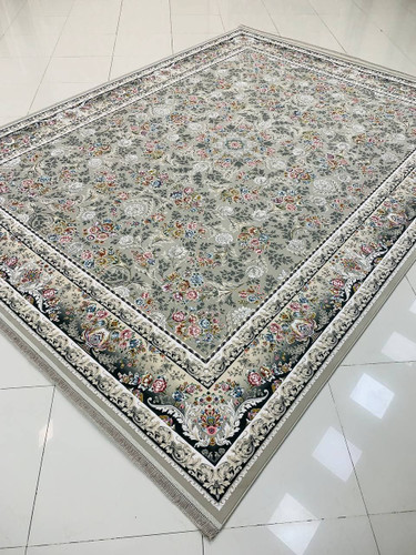 فرش صادراتی1200شانه کاشان تراکم گل برجسته 10رنگ3600صددرصد اکرولیک عقیق mg